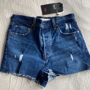 Levi’s Premium Ribcage Shorts - denim, medium wash